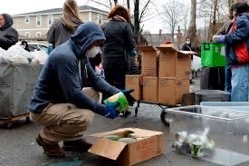 Mutual aid food hand-out